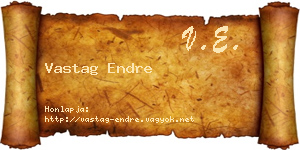 Vastag Endre névjegykártya